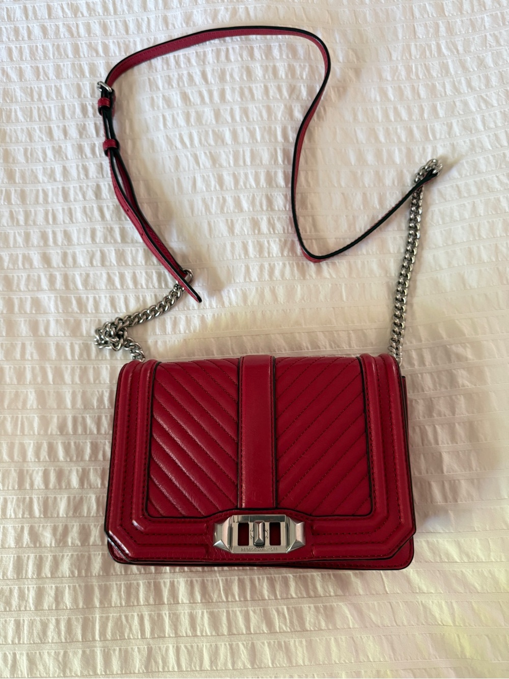 ❤️ Rebecca Minkoff Mini Love Crossbody – Red Quilted Leather